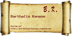 Barthalis Kenese névjegykártya